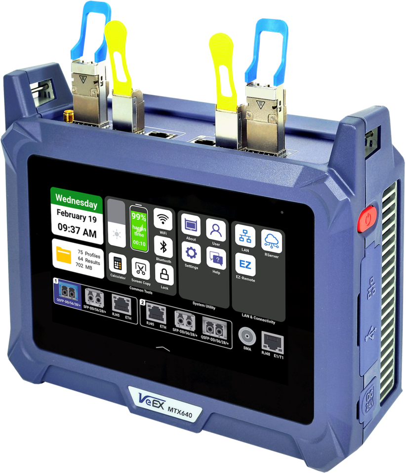 VeEX MTX640 kannettava Ethernet-testauslaite