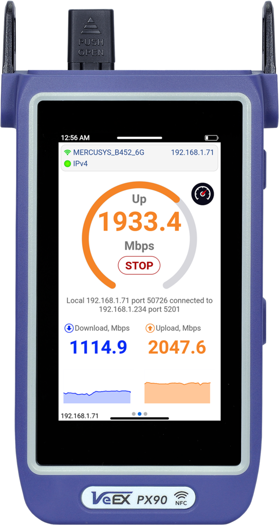 VeEX PX90 PON-palvelun asennus- ja testauslaite